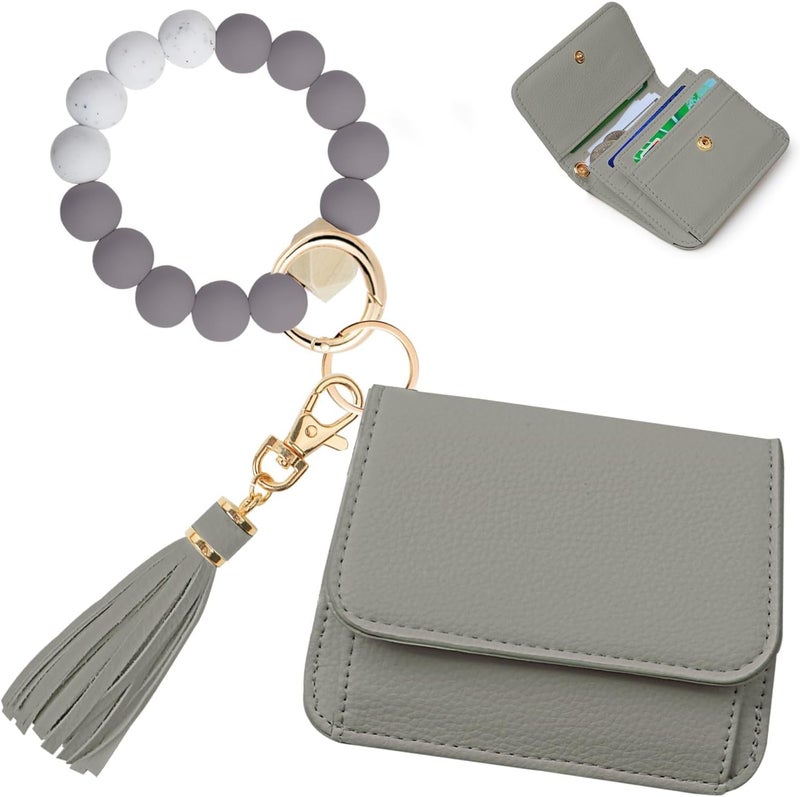 Sunpour Store Keychain Wallet RFID Wristlet Wallets for Women,Small Wallets Woman Key Chain Wallet with Coin Pocket and Id Window - Image 1